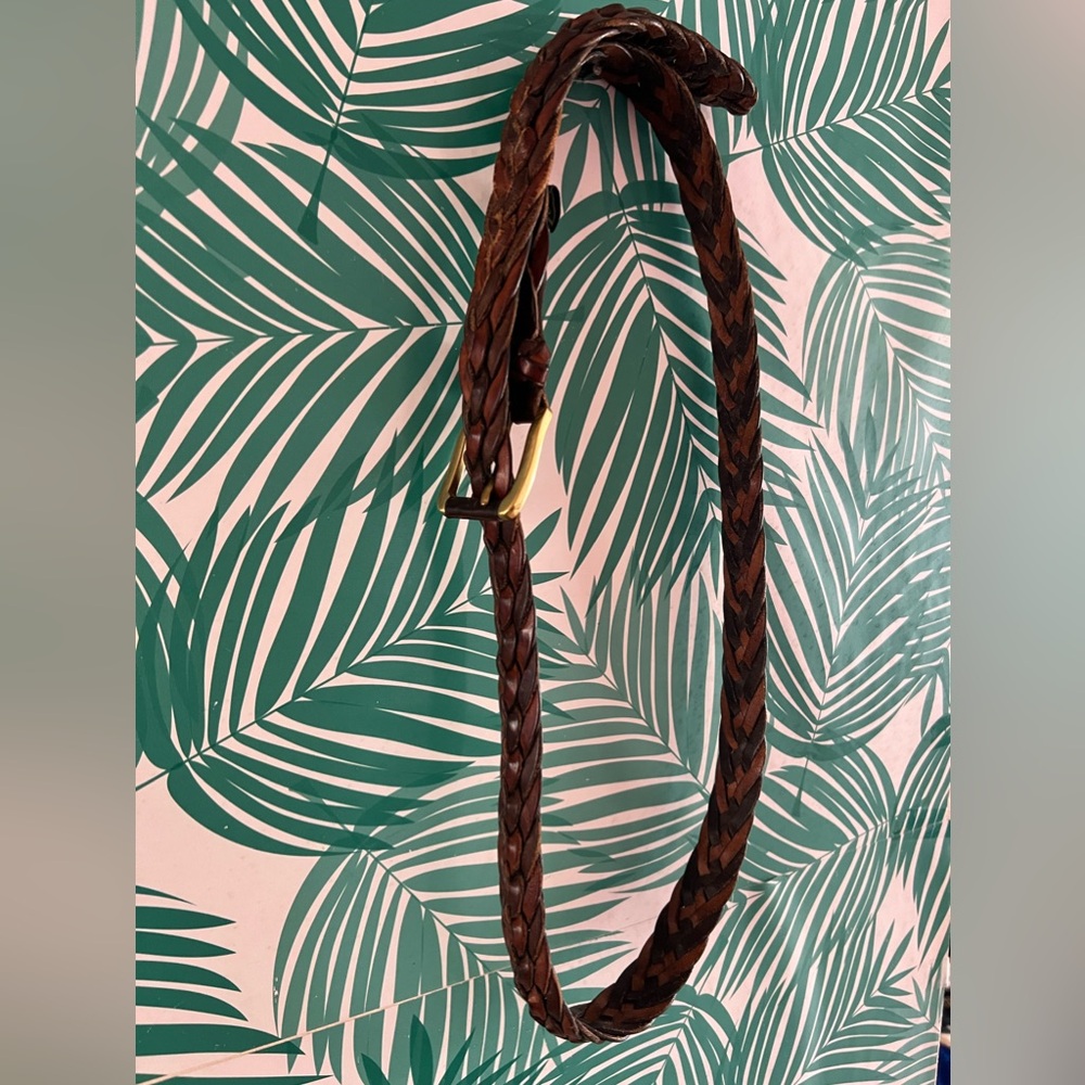 Cole Haan Brown Braided Leather Belt Men's Size Large 38” made in England